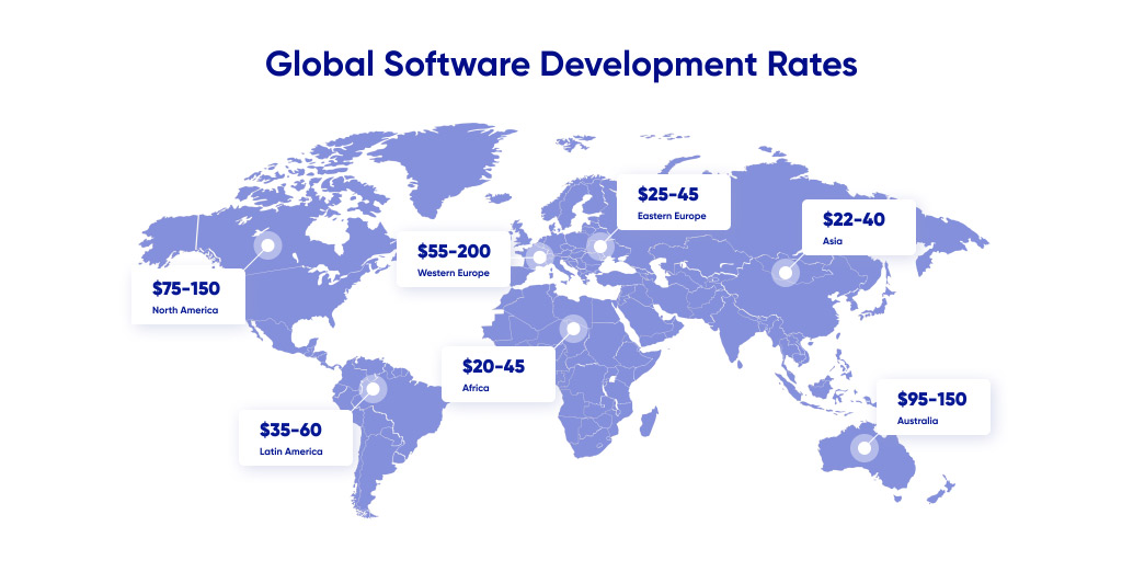 Global Software Development Rates Map