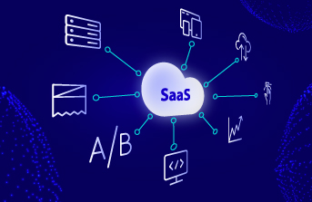 SaaS cloud icon and IT icons small