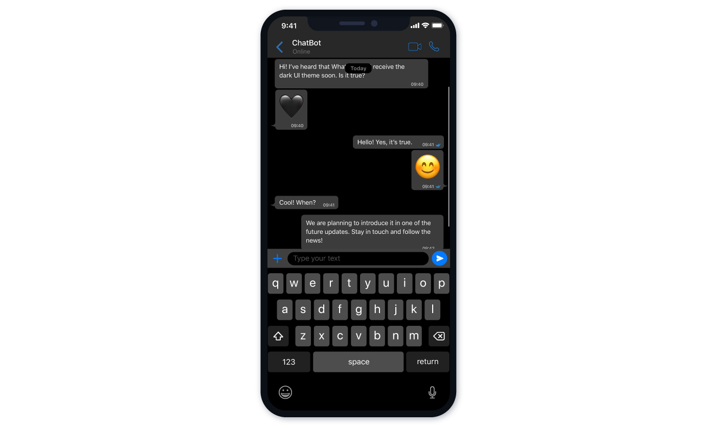 Message window interface on a mobile phone