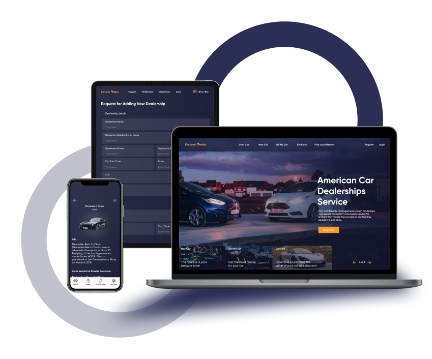 Design of web and mobile apps for car deals