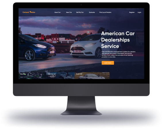 Interfaces of web and mobile apps for car deals