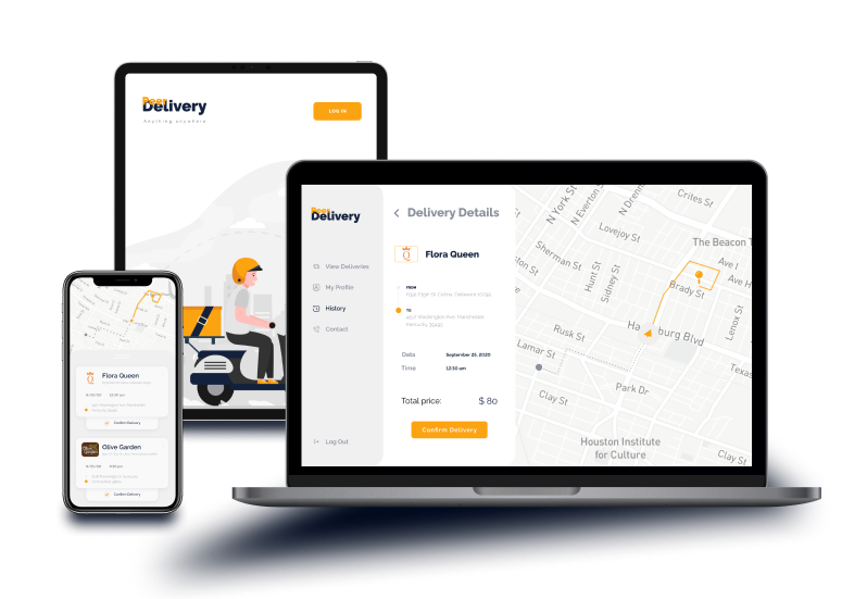 Delivery service design mockup