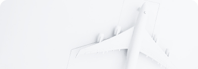 White airplane on white background