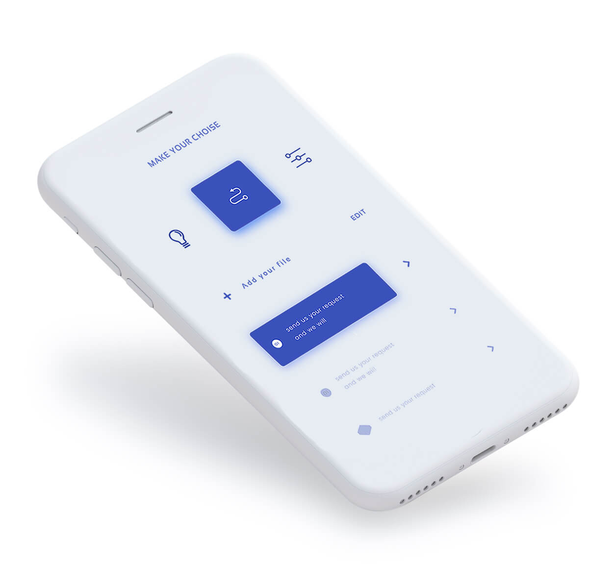Mobile development services white smartphone app